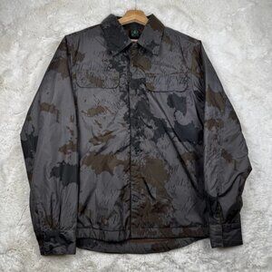 Volcom V Line Science Full Snap Front Jacket Mens Size Small Brown Camo Lined